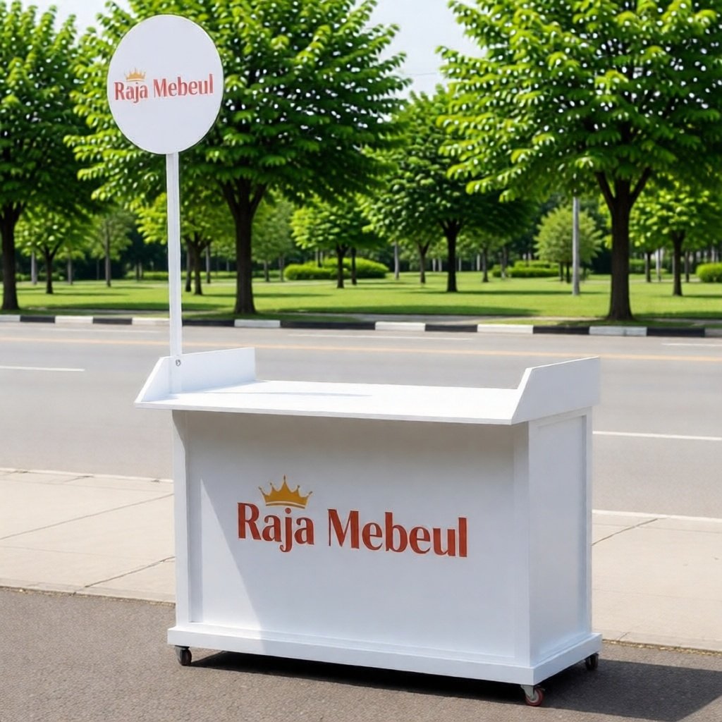booth lipat portable, booth meja jualan, meja lipat, booth kayu lipat portable murah