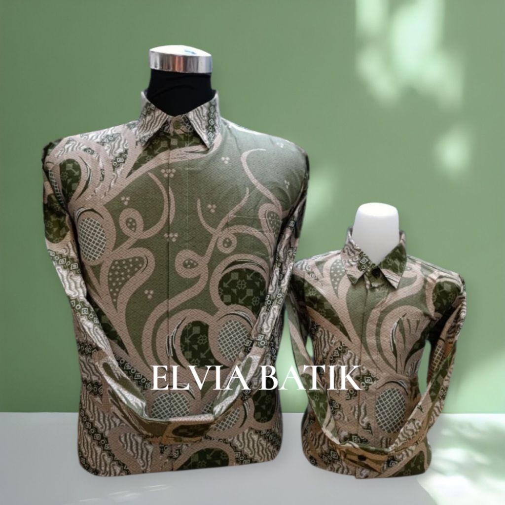Batik pria bahan katun premium lapisan puring warna GREEN SAGE/HIJAU SAGE