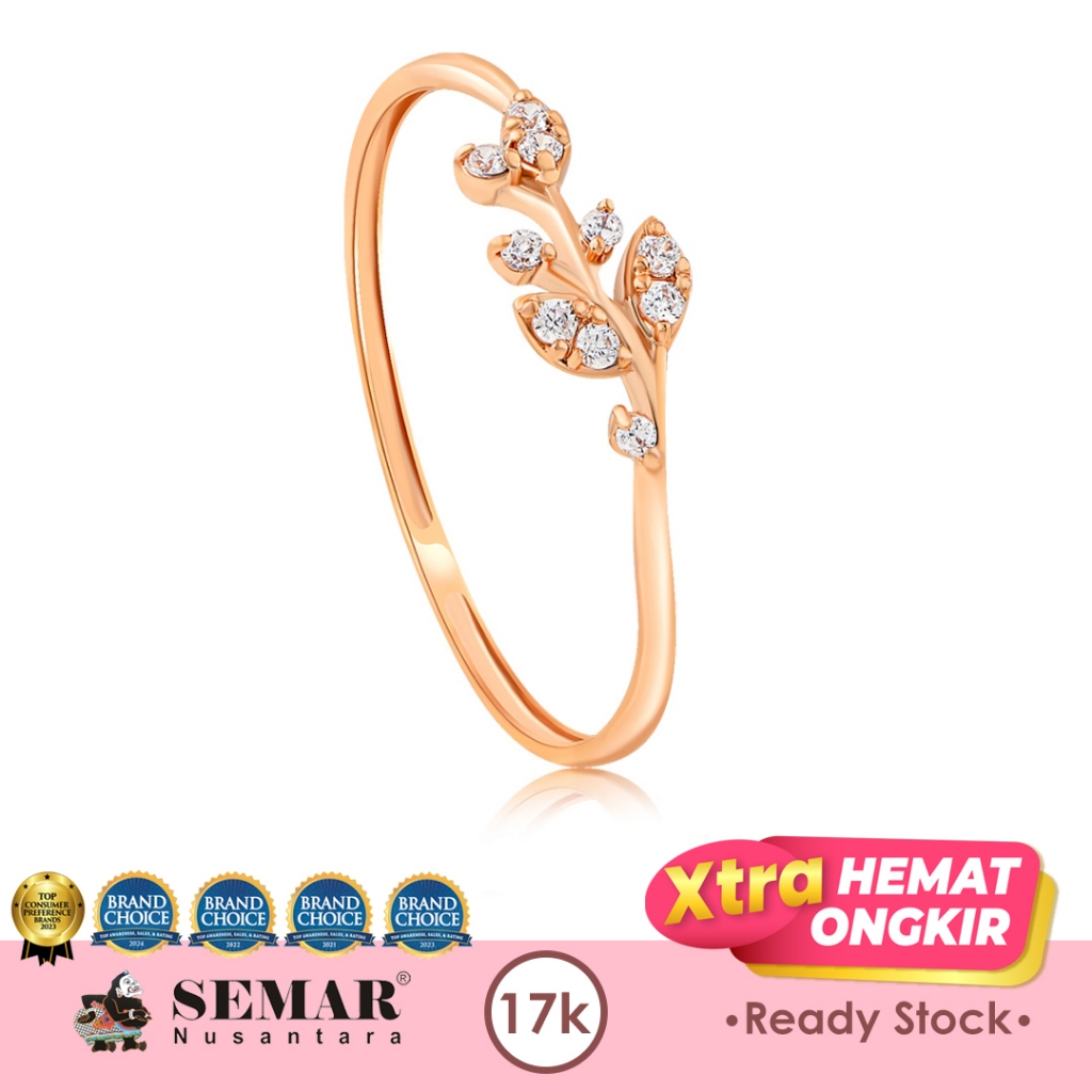 Cincin Emas Ciara Leaf Gold 17K Semar Nusantara