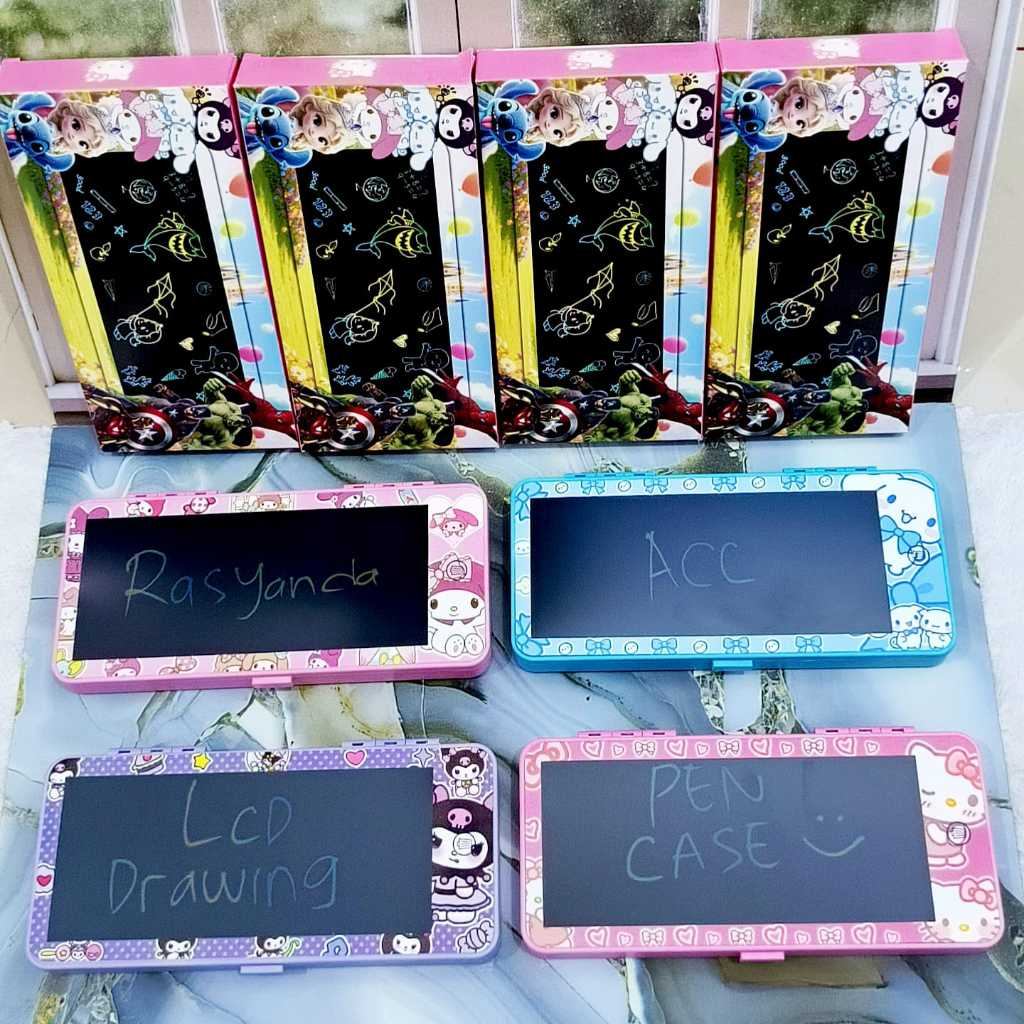 

(RSY) Kotak Pensil Drawing Box Motif Lcd Drawing Box Tempat Pensil dan Papan Coret Anak Kreatif