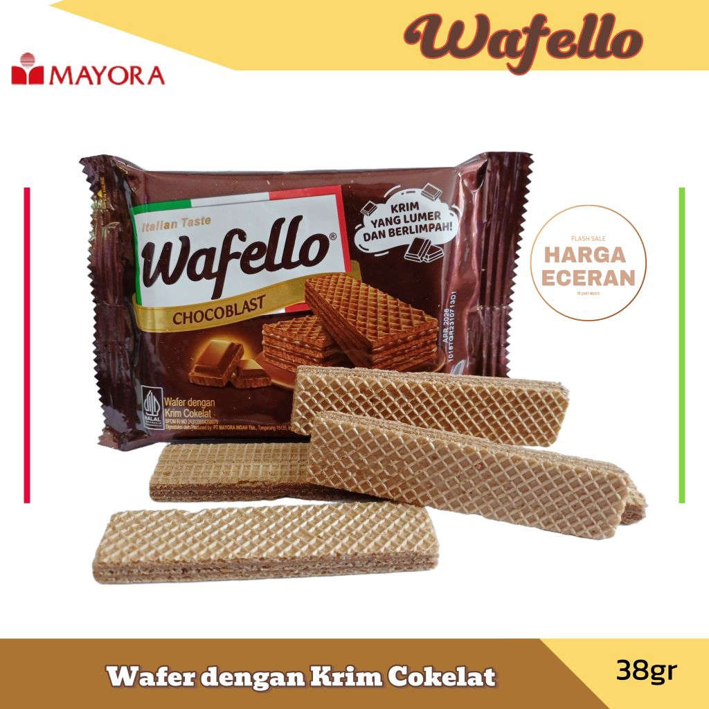 

Wafer Wafello Choco 38gr / wafer Eceran