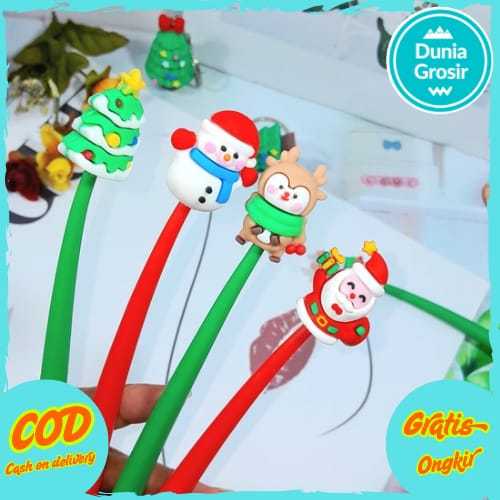 

Pulpen Lentur NATAL Super LUCU Cute Tinta Hitam Ready 4 Variant Warna / Pen Goyang Christmast Karet Imut Unik Alat Tulis Sekolah Anak Kekinian Favorit Kualitas Terbaik Harga Termurah Bisa Grosir dan COD