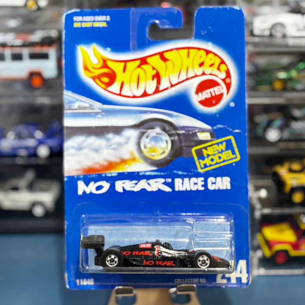 Hot Wheels Blue Card - Collector No. 244 No Fear Race Car [Free Protector]