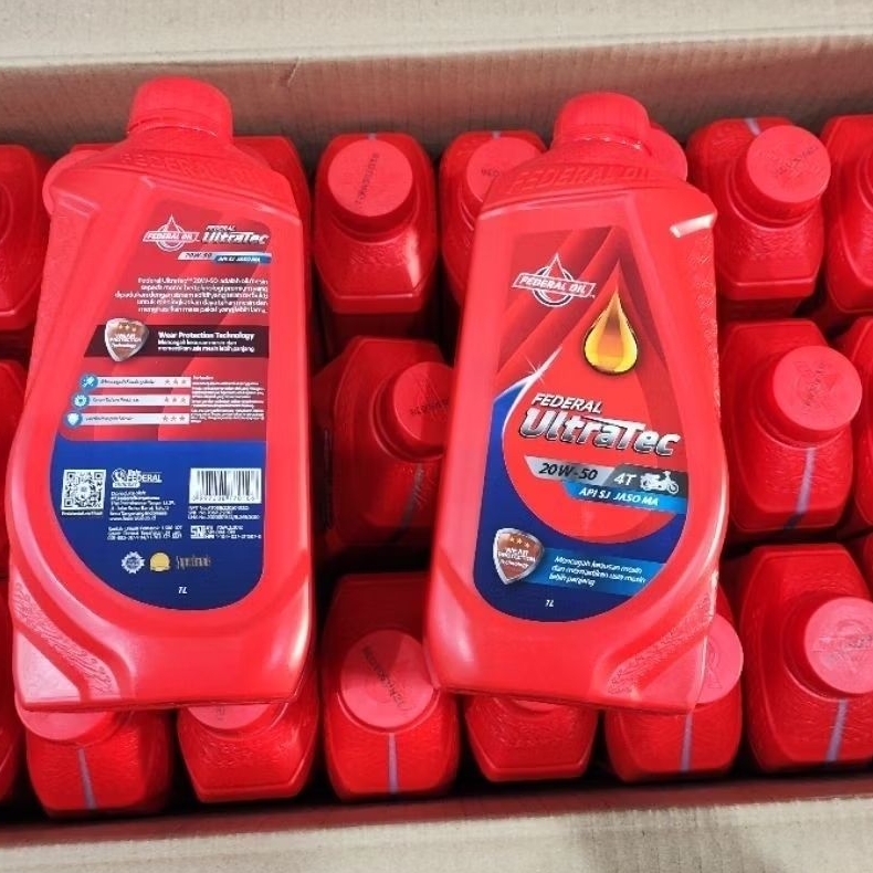 (1/2 dus isi 12 botol) OLI FEDERAL ULTRATEC 1L. FEDERAL ULTRATEC 1L 20W-50 1/2 DUS ISI 12 BOTOL Moto