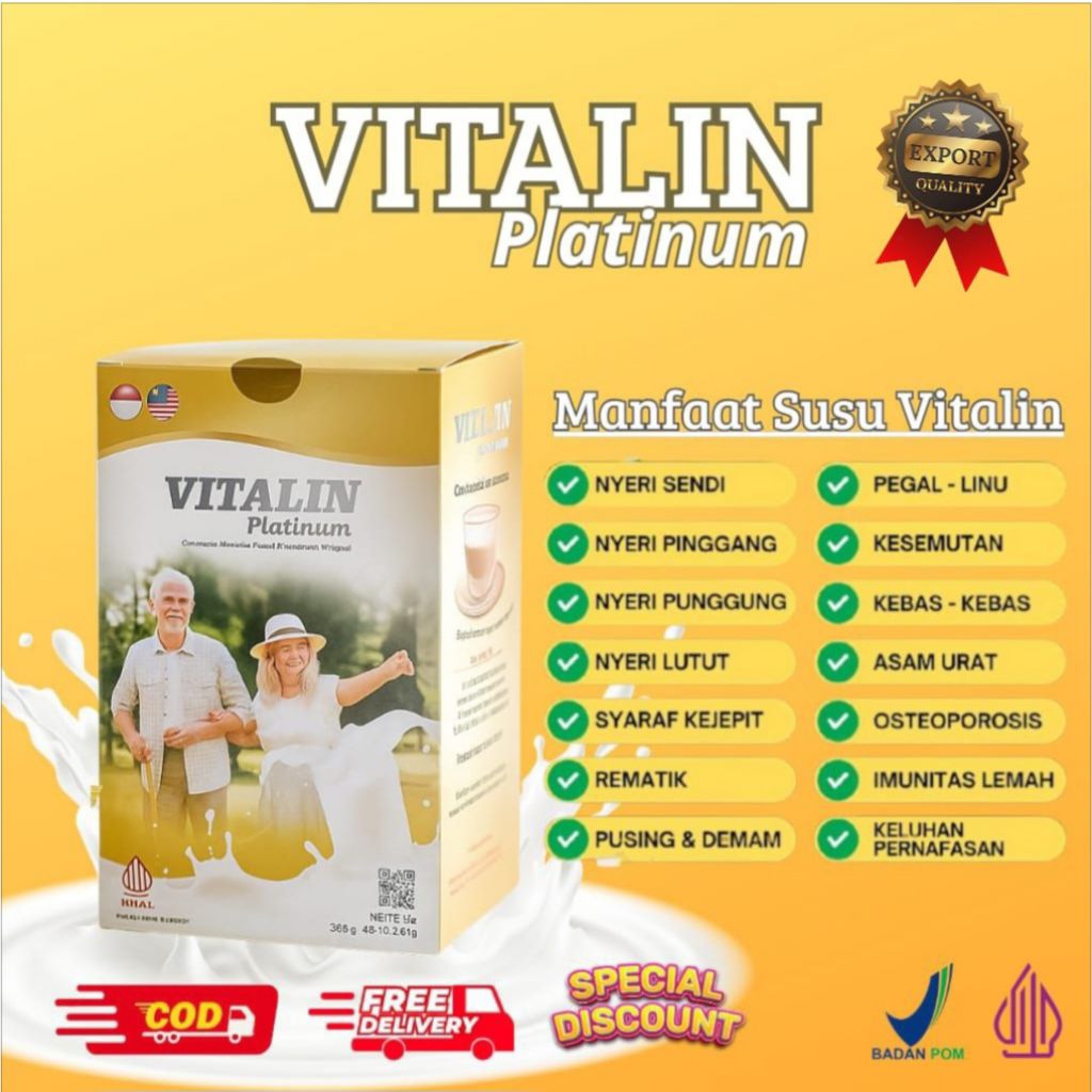 

VITALIN Platinum Susu Tulang Sendi dan Asam Urat