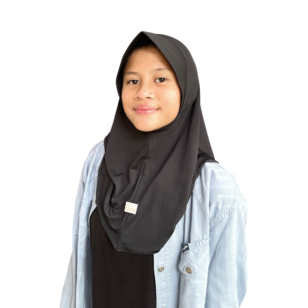 Hijab Bergo Hitam Kerudung Sport Sekolah