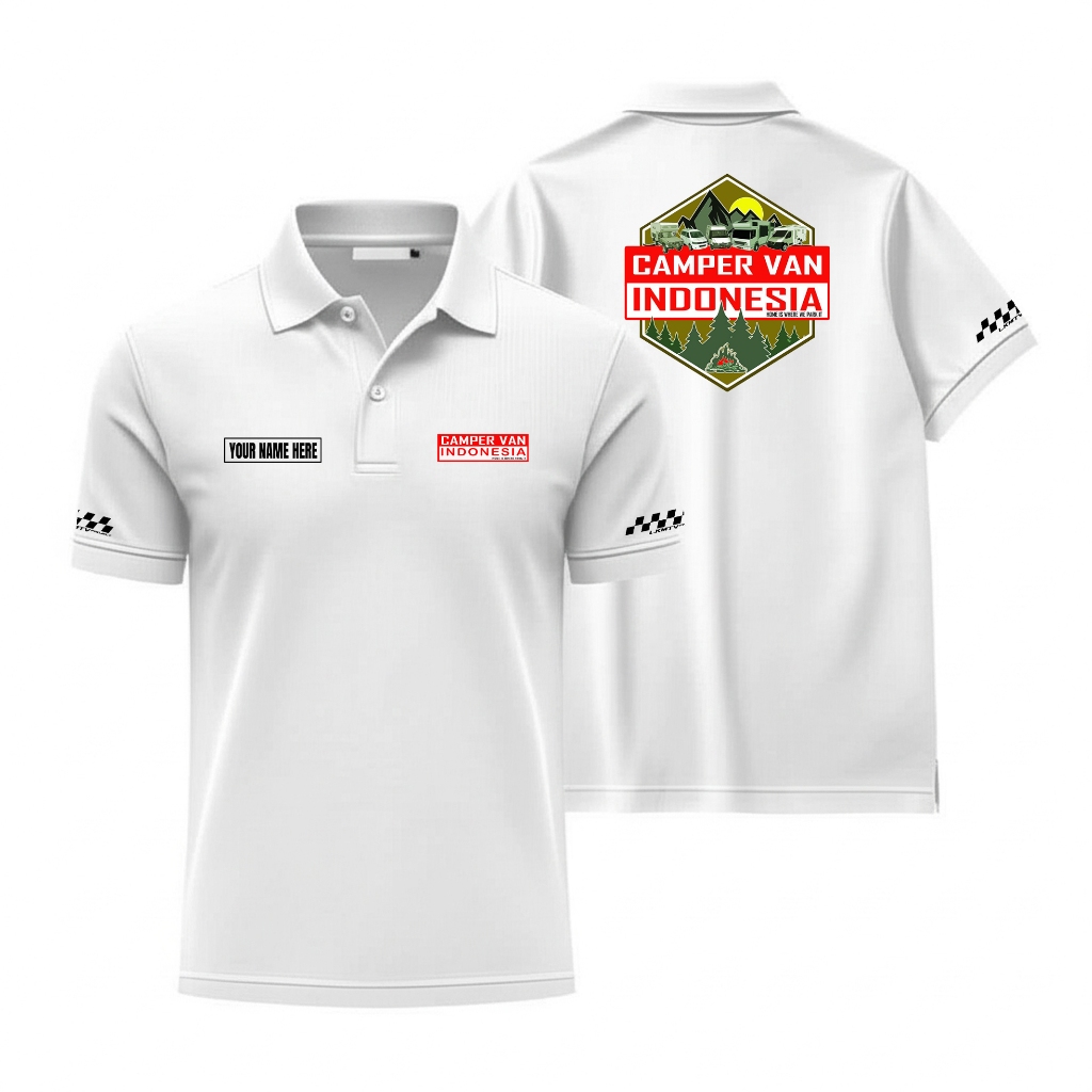 Polo Shirt CAMPERVAN INDONESIA– Cotton CVC Pique Knit 24s – Bisa Custom Nama | By Lokomotive