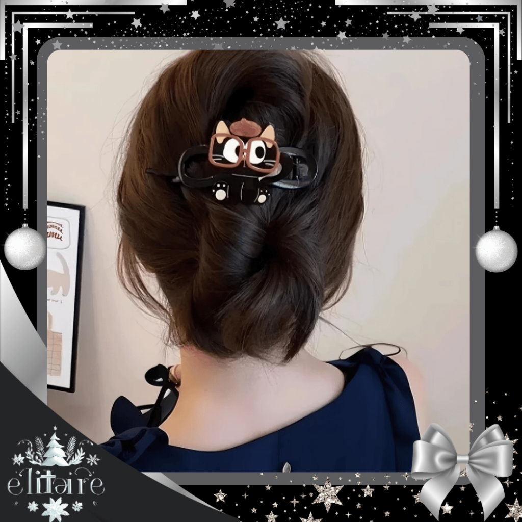 Jepit Rambut Wanita Motif Kartun / Jepit Rambut Keriting Kucing / Jedai Rambut Kartun Macan Tutul