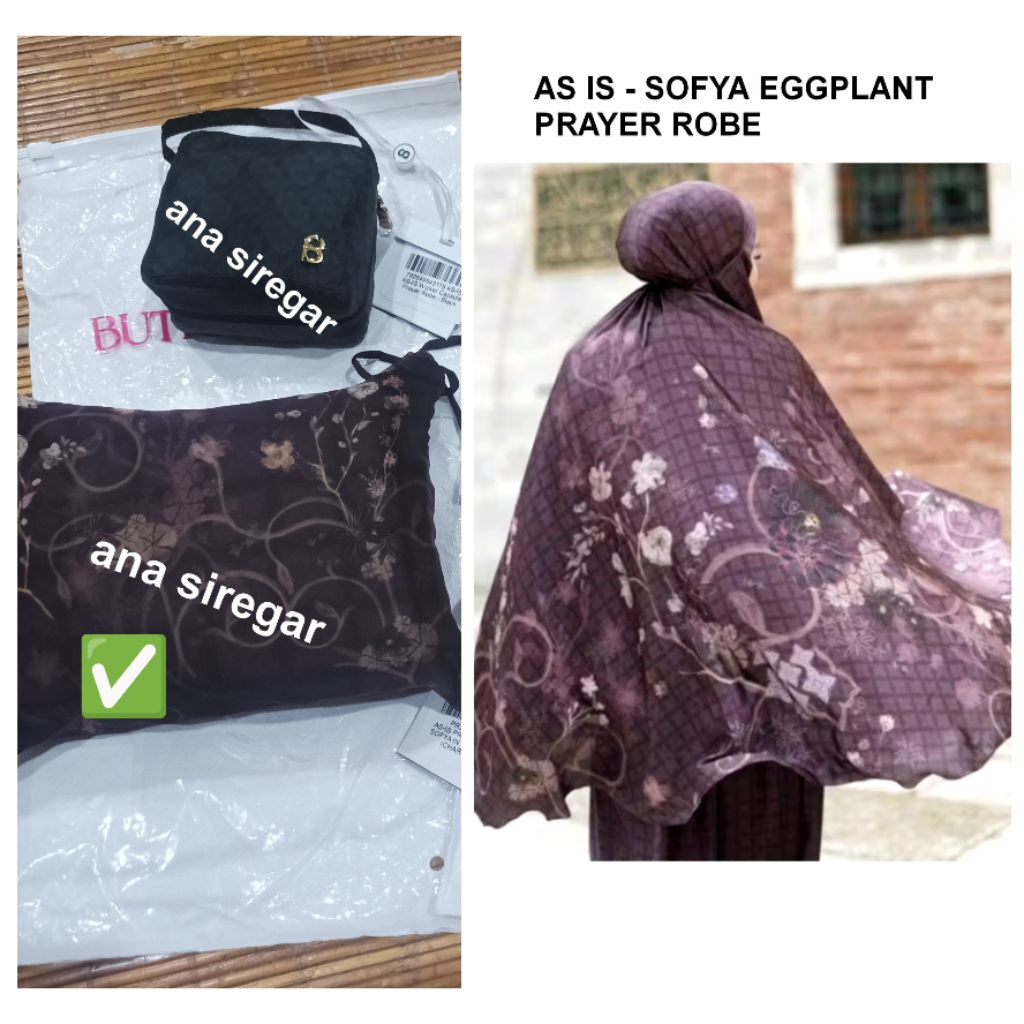 AS IS - SOFYA PRAYER ROBE EGGPLANT by Buttonscarves