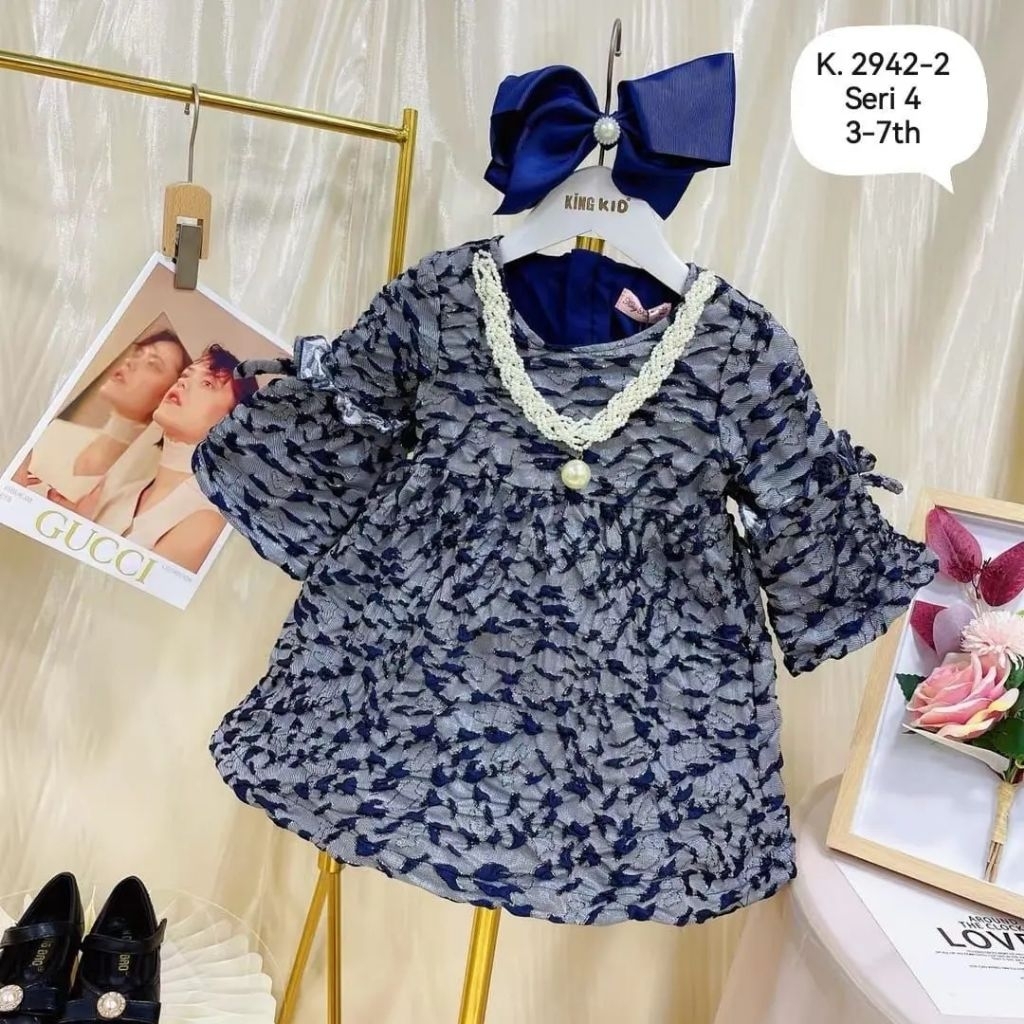 GAUN PESTA MEWAH ANAK 2-5TAHUN/GAUN ULANG TAHUN IMPORT ANAK/DRES K2942
