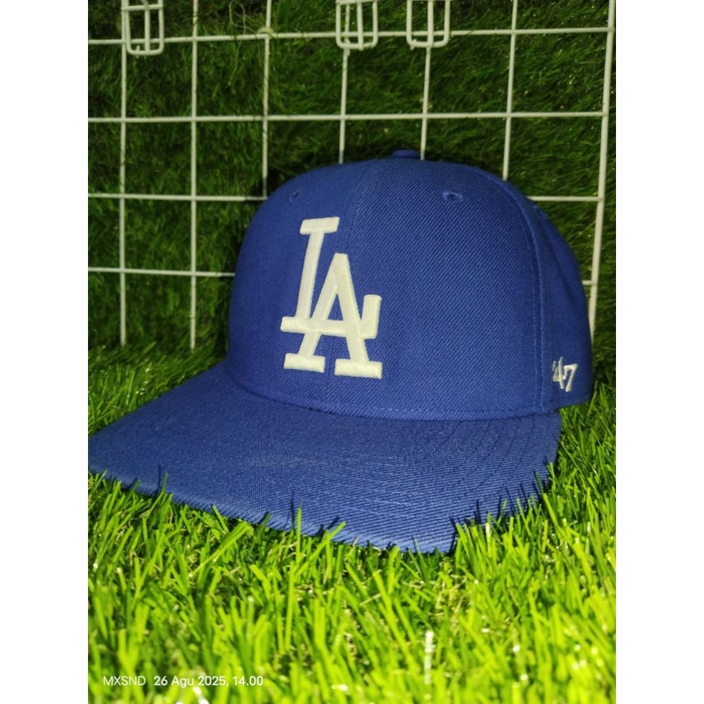 Topi Snapback 47 Brand Los Angeles Dodgers Biru - Second Original