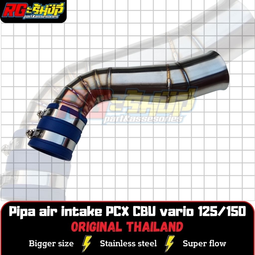 Pipa Air Intake Filter Udara Velocity Stainless PCX 150 CBU Vario 125 150 Original Thailand