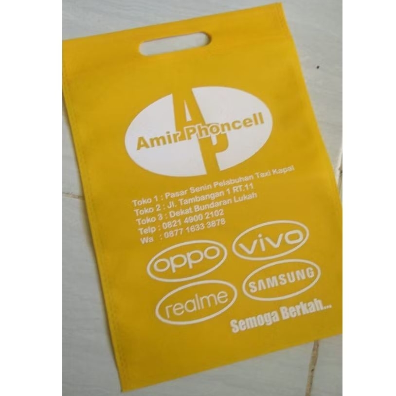 COD TAS SPUNBOND SABLON TIPE OVAL 25*35 GROSIR  MURAH GOODIE BAG GOODIEBAG/ TAS SPUNBOND TALI / TAS 