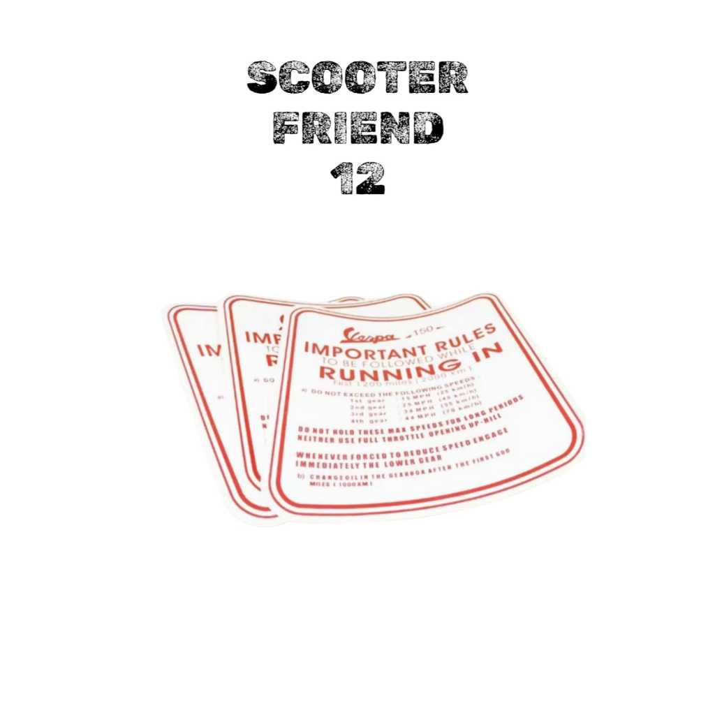 aksesoris sticker running vespa 150 super sprint vbb