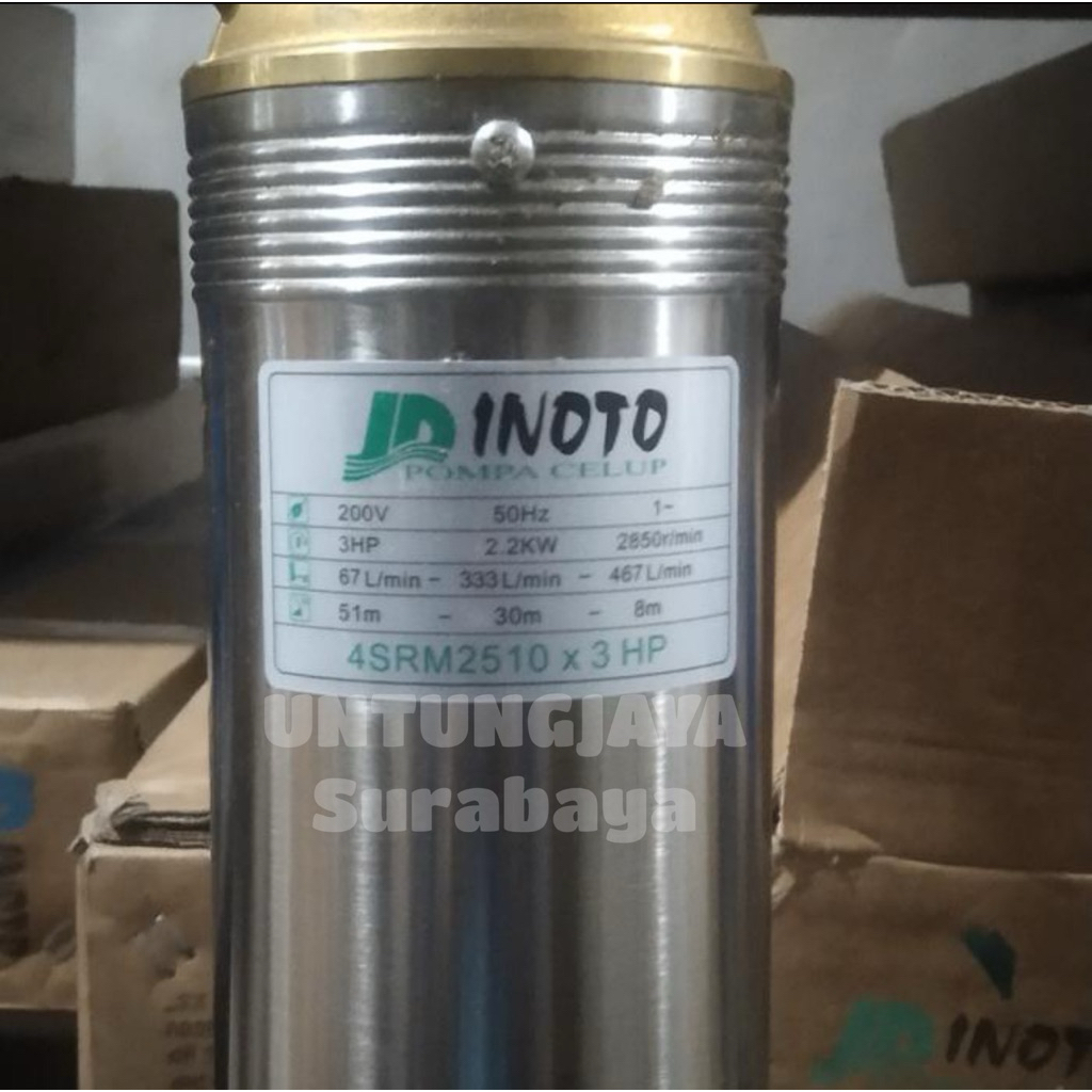 INOTO 4 SRM 2510 Kabel 25 meter 3 HP // POMPA CELUP INOTO 4SRM2510 Kabel 25 meter 3HP // JUAL POMPA 