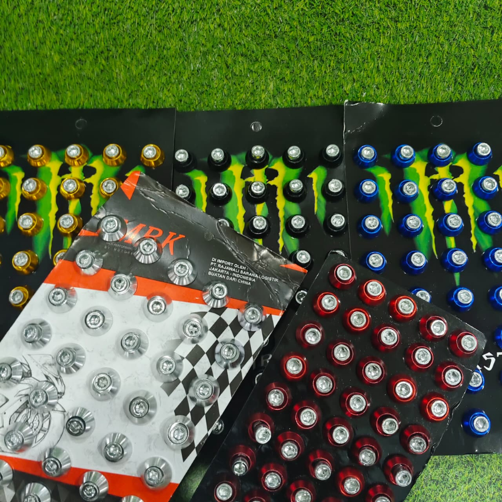 BAUT PLAT MOTOR BAUT POSH OBENG MODEL BINTANG SATU SET ISI 24 PCS UNIVERSAL ATLANTIS555