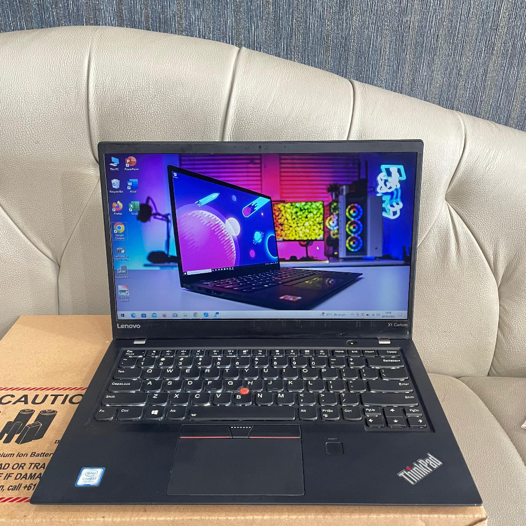 LAPTOP SECOND,Lenovo Thinkpad X1 Carbon, Core i7 - 7600U,  Gen 7 Th, Ram 8/512Gb, #Backlight, Body S