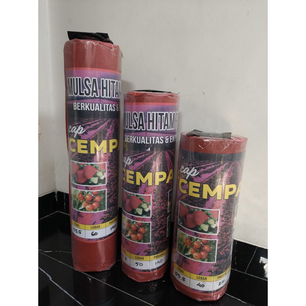 Tumbas Tani Plastik Mulsa Hitam Perak 1 Roll 5 Kg/Mulsa Pertanian Cap Cempaka