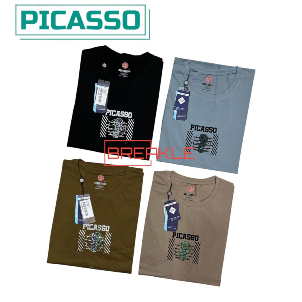 New  Baju Kaos Pria Picasso Spandex ORIGINAL Nyaman Berkualitas