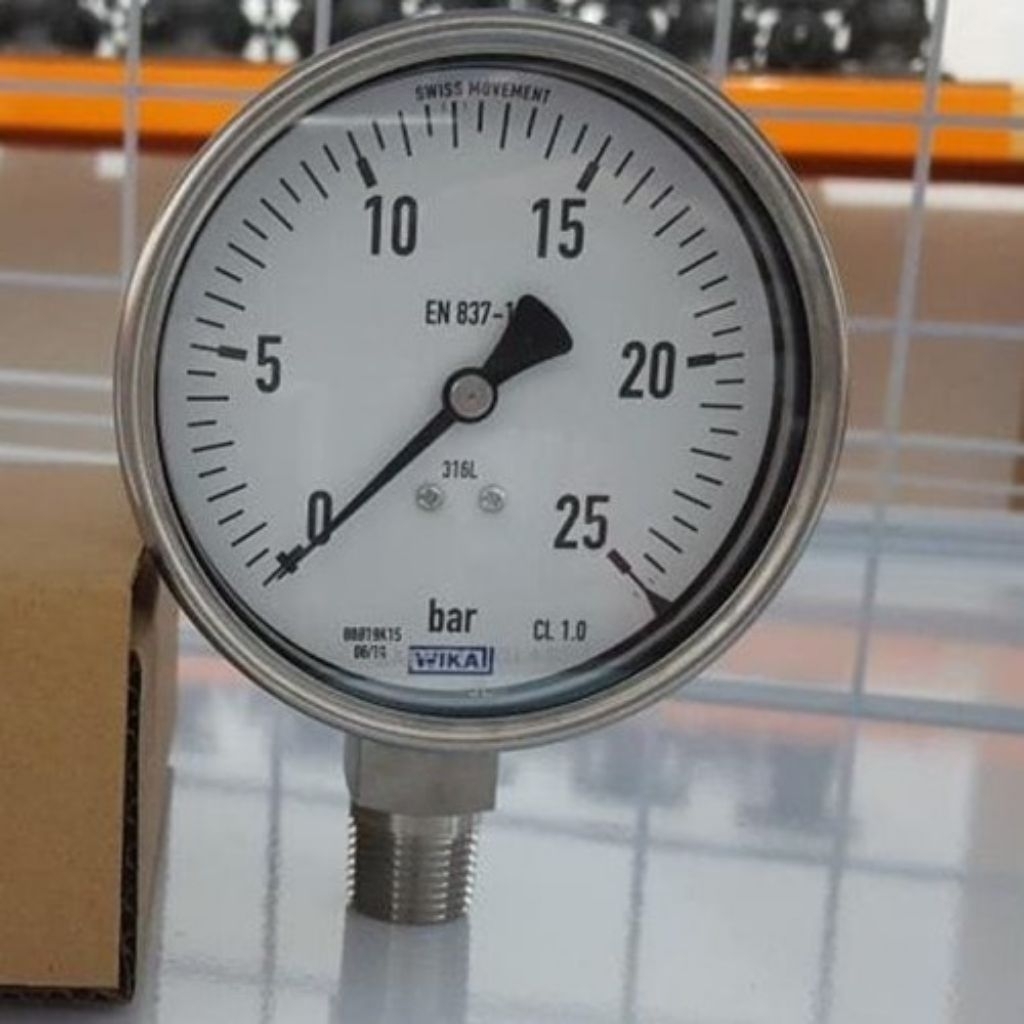 Pressure Gauge WIKA 4" Inch 25 Bar Full SS