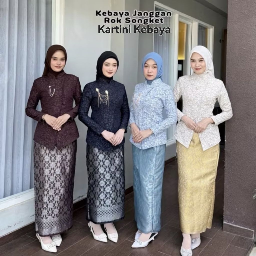 (Free Bros) COD Setelan Kebaya Janggan Kretek Modern//Baju Kebaya Janggan Fokuro Jaguar//Baju Kebaya