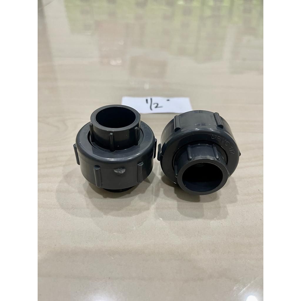 watermur pvc polos 1/2 inchi // sambungan selang union watermoor water mur plastik ukuran pipa 1/2" 