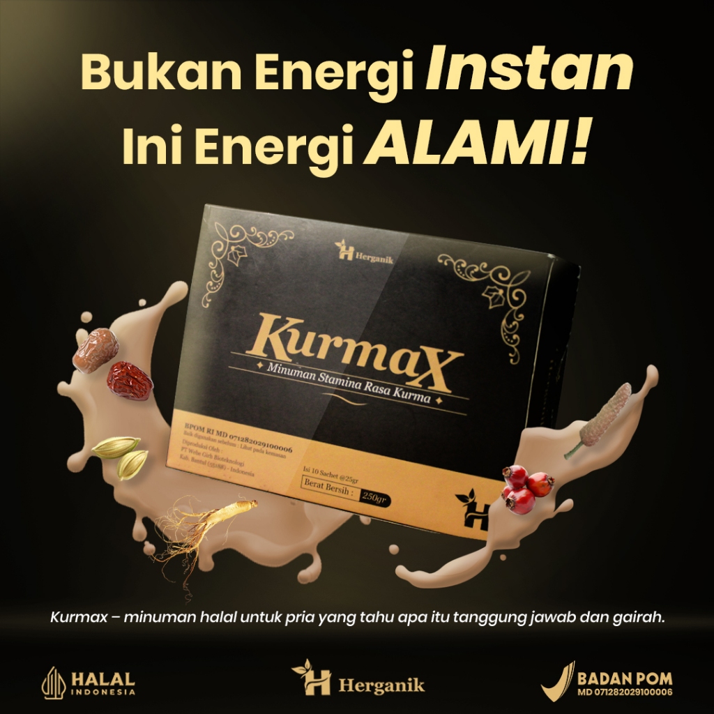 

Herganik Kurmax – Kopi Herbal Premium Sachet (1, 3, 5 Pack) Halal BPOM