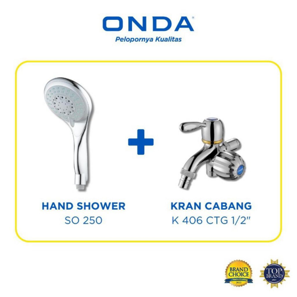 ONDA Hand Shower Onda + Kran Cabang Onda Original Shower Mandi Onda