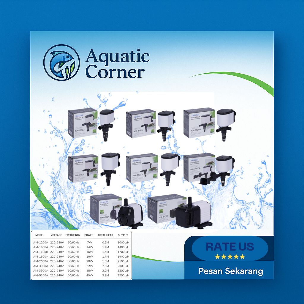 Armada 1200A-5200/Submersible Pump/Pompa Aquarium