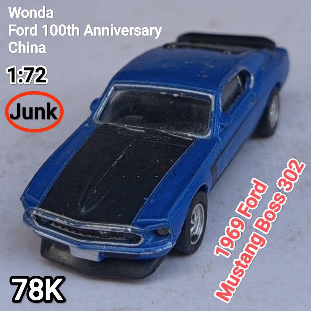 Diecast Mini Scale 72 Wonda Ford 100th Anniversary Mustang Boss 302 Loose