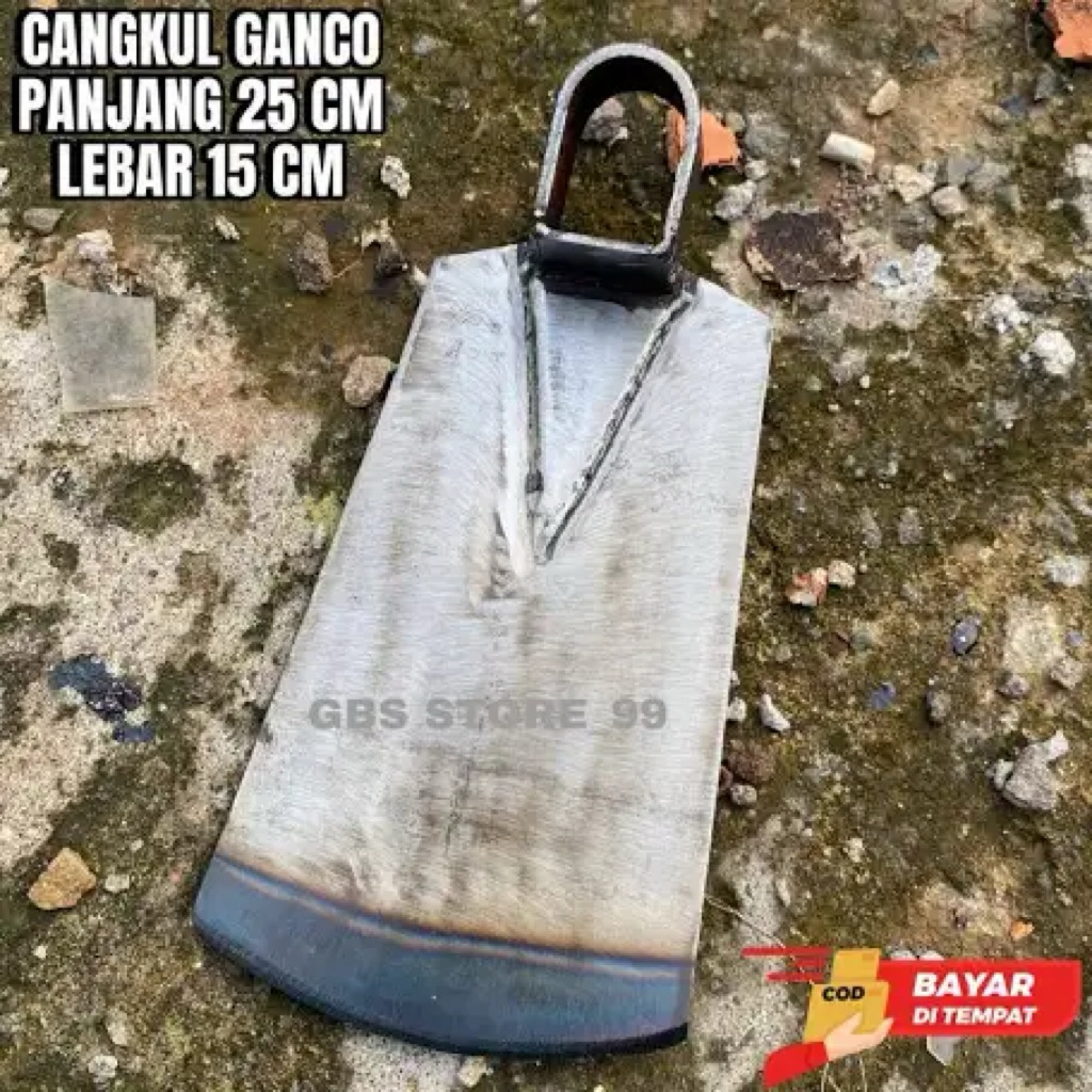 Cangkul Ganco tanah bahan baja anti lengkep siap pakai - Cangkul Sawah Tajam