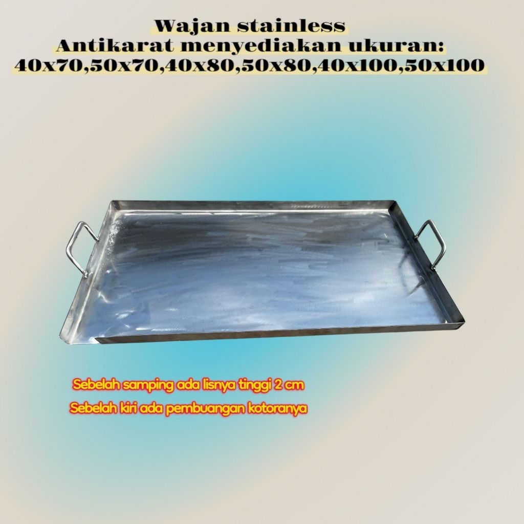 WAJAN STAINLESS ANTIKARAT UKURAN 40X70 50X70 40X80 50X80 40X100 50X100