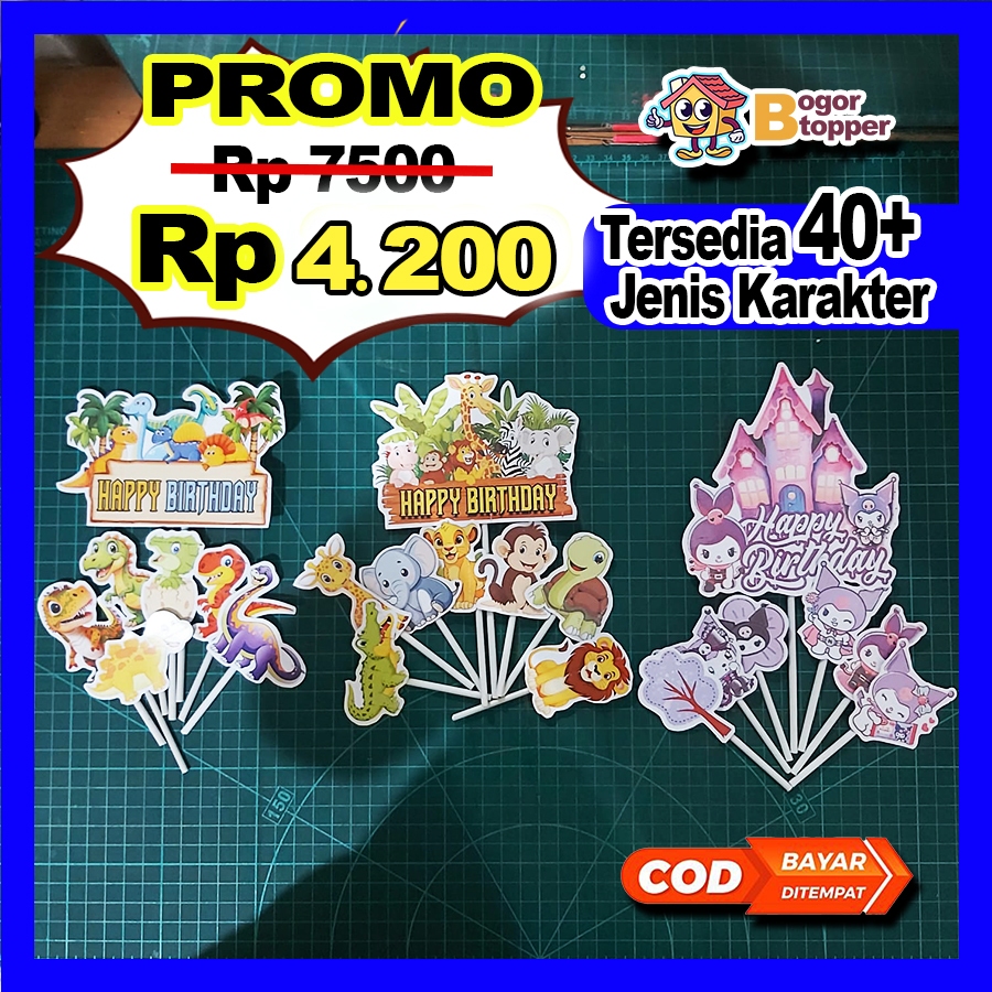 

Topper Karakter Kue Ulang Tahun - Hiasan Karakter Kue Ulang Tahun Happy Birthday Barakallah Fii Umrik