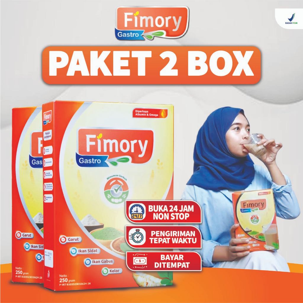 

Paket 2 Box Fimory Gastro Original Sereal Umbi Garut Asam Lambung 500grm