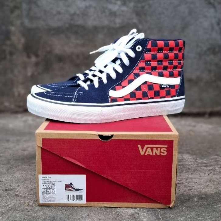 VANS SK8 Hi Pro Checkerboard Navy/Orange PT NAVYA Sneakers