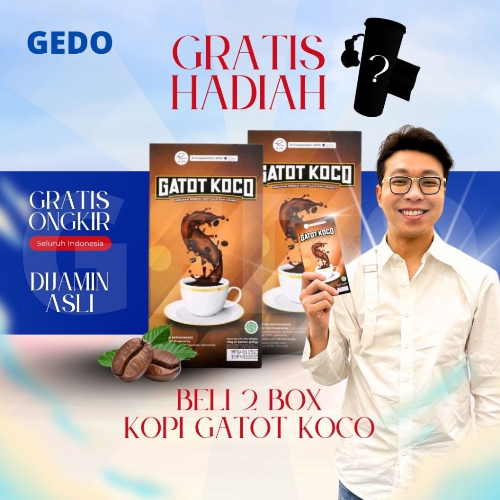 

Kopi Gatot Koco dr Hen Richard Lee Gatot Kaca Original 1 Box isi 5 Sachet