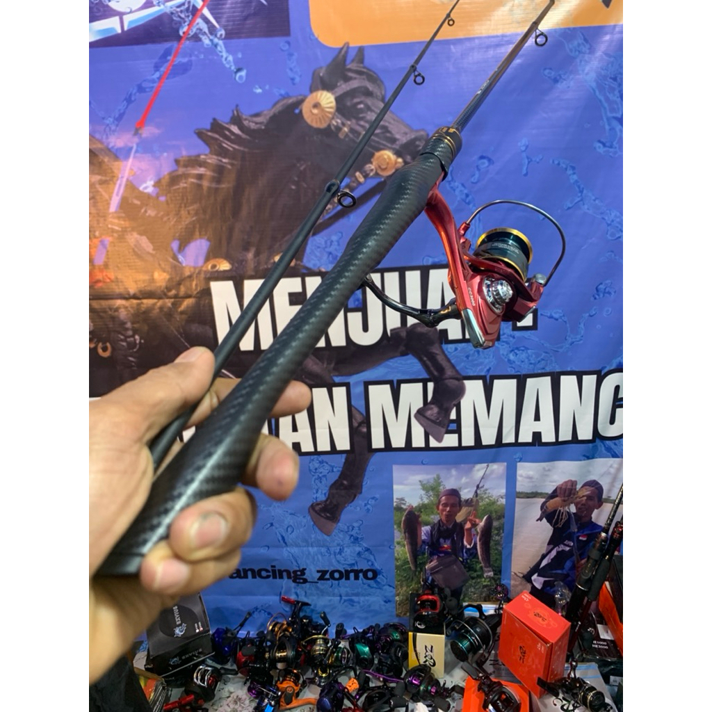 joran carbon 1.8M zorro shark set reel power handle zorro