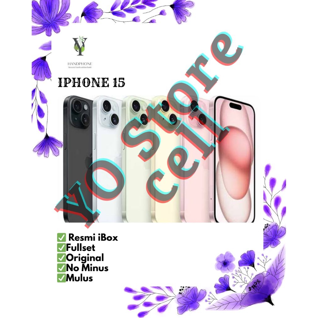 iPhone 15 128/256 GB iBox Fullset - Handphone Second