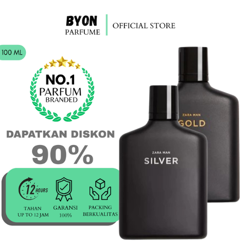 Parfum Zara Man Silver & GOLD EDT - Parfume Pria Branded Import Parfum Laki Laki Cowok Tahan Lama Pr