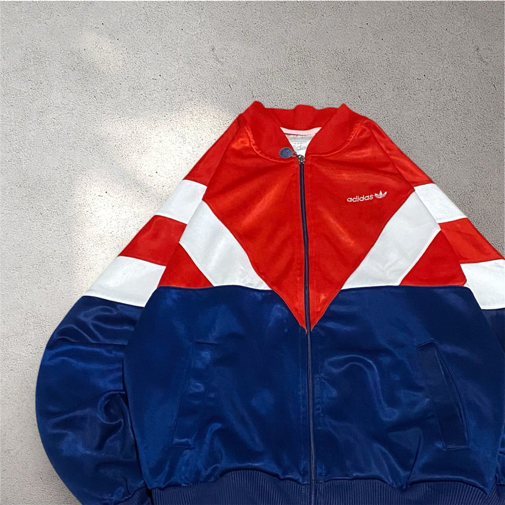 Tracktop Vintage Colorblock Three Tone Colour Brand Adidas 80's
