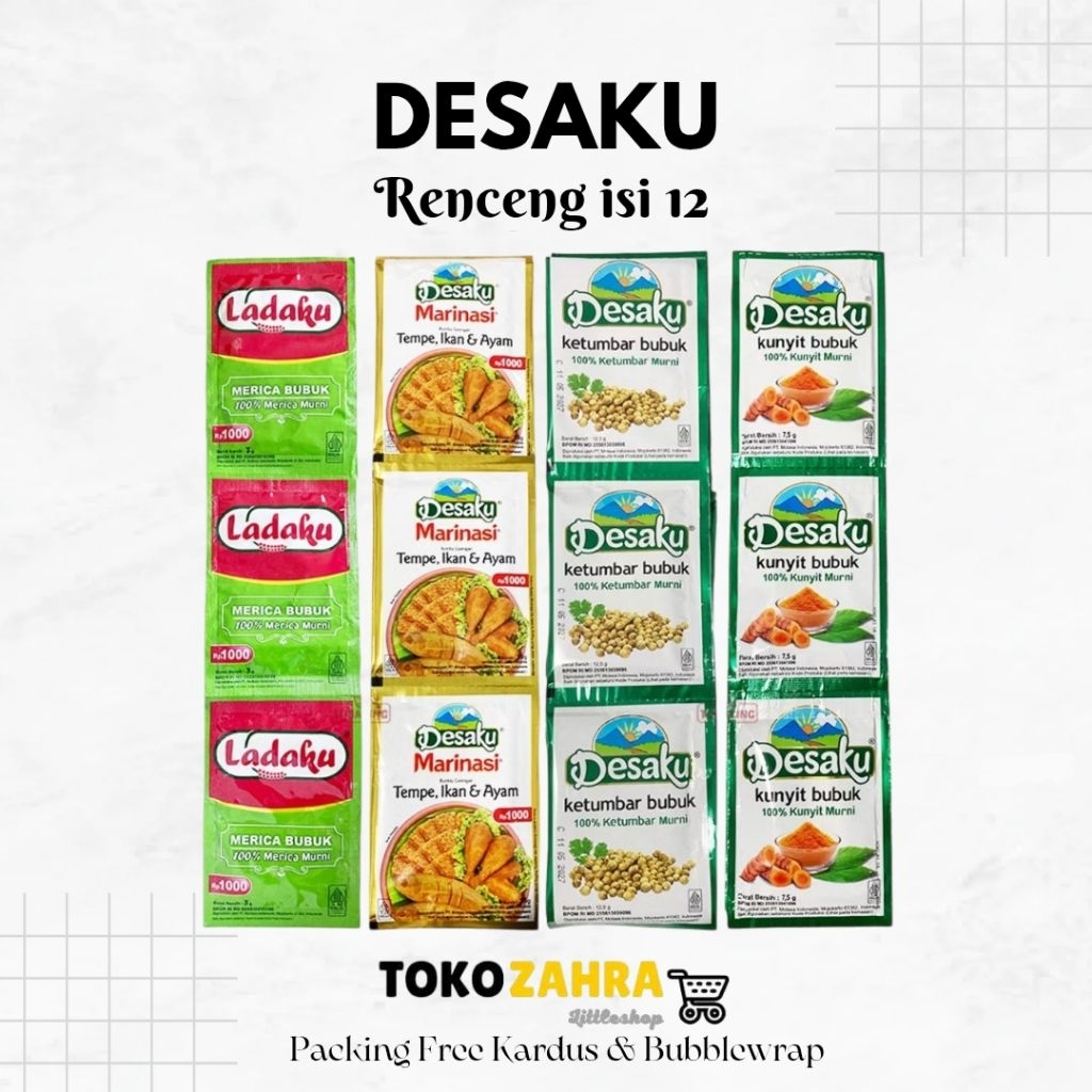 

Desaku Marinasi, Ketumbar, Kunir, Merica Bubuk Renceng isi 12