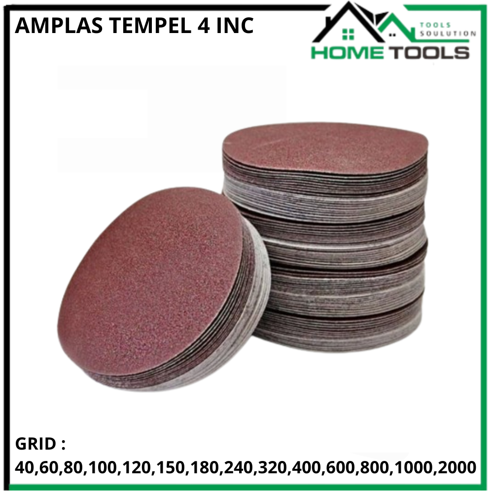 Amplas Tempel Bulat Gerinda Amplas Bulat Velcro Disc 4 Inch Grit 40 - 2000