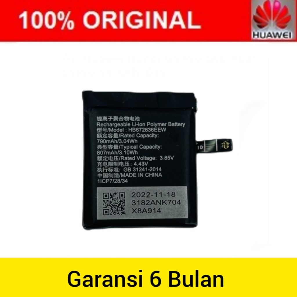 Battery Honor Watch 4x Kids 4s 4 Pro Gs Pro Watch 3 Pro HB672836EEW Baterai Batere Original 100% Bat