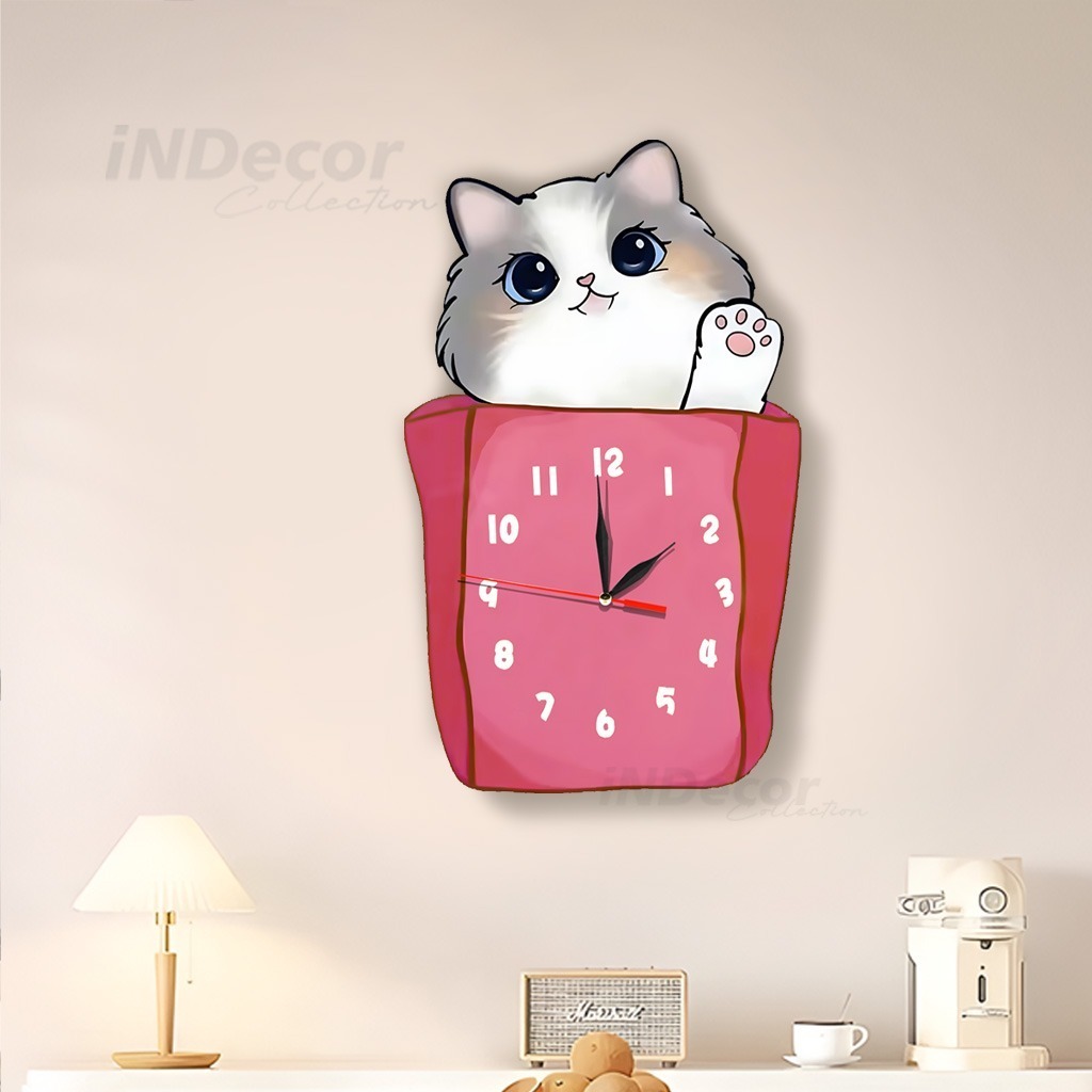 Jam Dinding Kucing Lucu Dekorasi Ruang Tamu Jam Dinding Mode Sederhana Jam Dinding Kartun