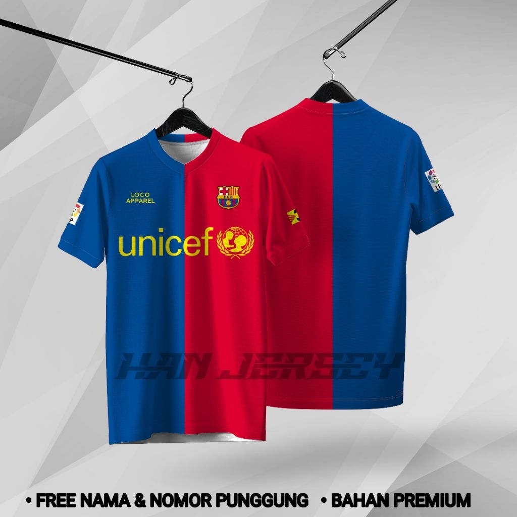 Jersey Bola Barcelona Retro 2008 2009 Full Printing