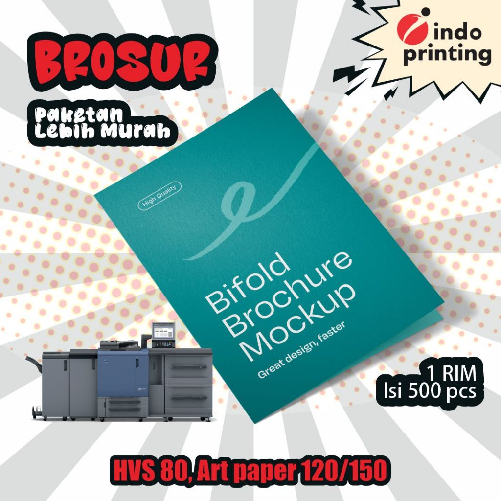 

Cetak Paket Brosur A5 satu RIM Berwarna 1 sisi