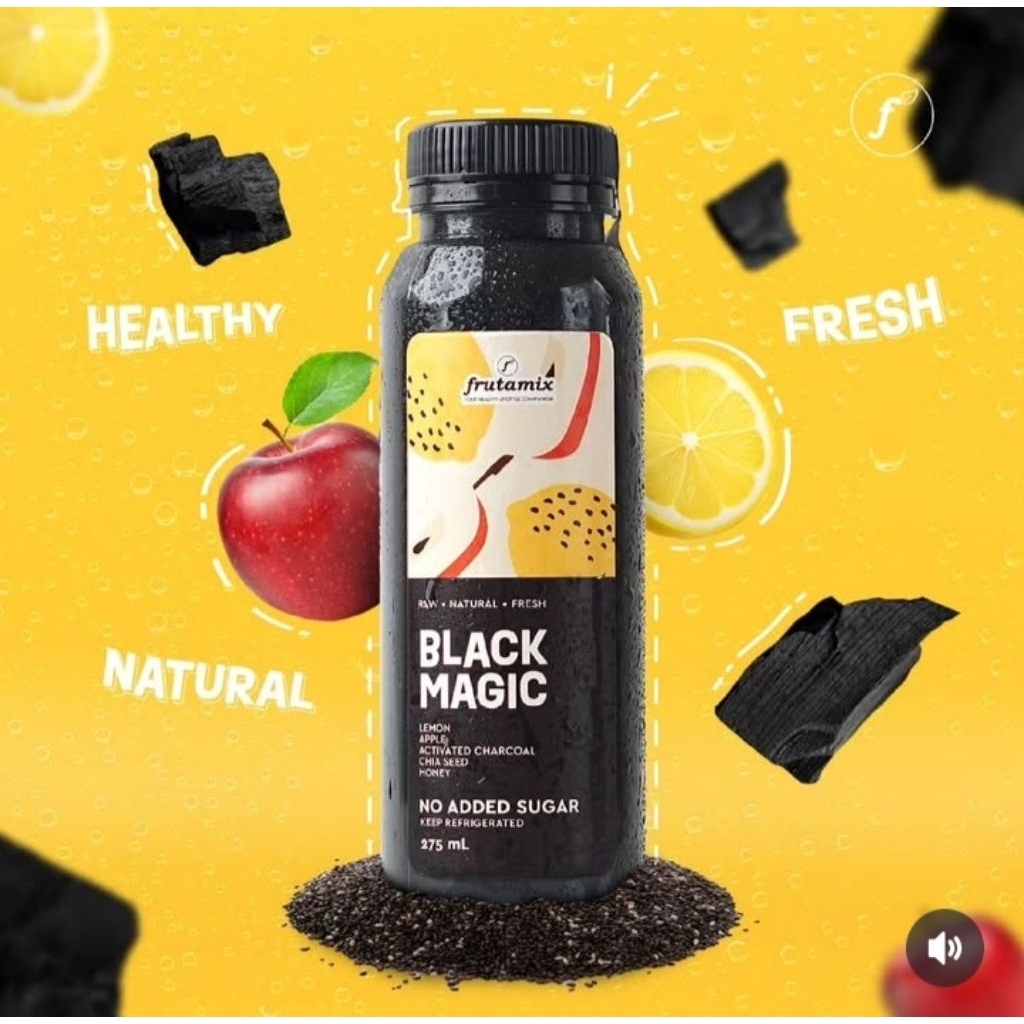 

FRUTAMIX - Black Magic Cold Pressed Juice / Jus / Detox / Detoks / Sari Lemon Apel Murni Charcoal
