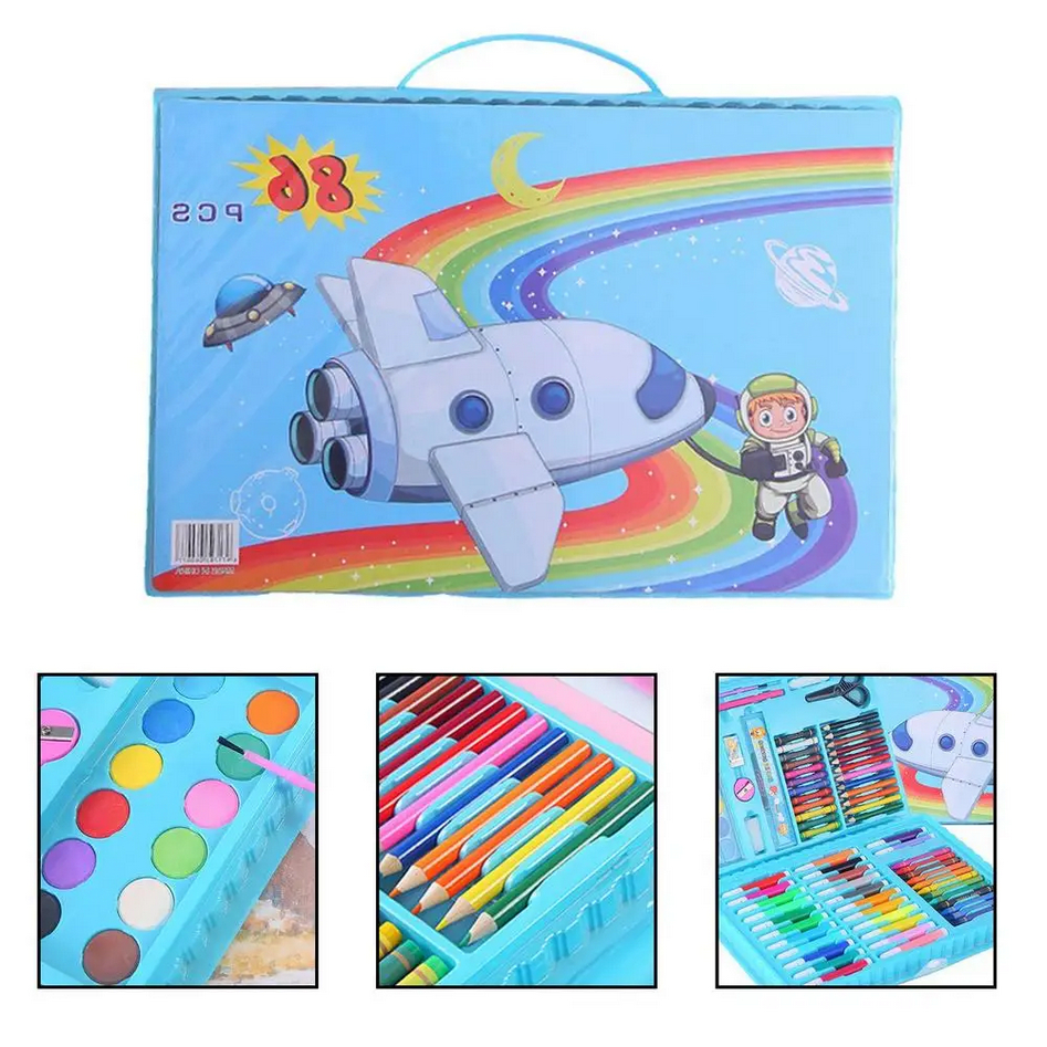 

Crayon dan Pensil Warna Lengkap 86 PCS / Set Perlengkapan Menggambar dan Mewarnai Anak / Krayon dan Pensil Warna Anak Sekolah