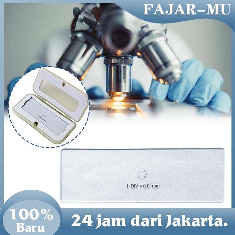 Mikroskop Objektif Kaca Preparat Mikroskop / Mikrometer Kalibrasi Slide Glass Stage