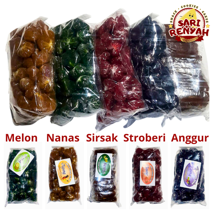 

Aneka Dodol Buah Garut 1 Kg dan 500g / Nanas, Melon, Sirsak, Stroberi, Anggur - Sari Renyah